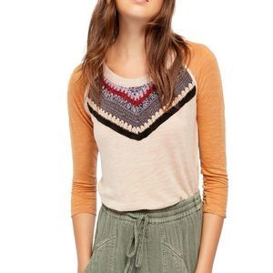 Free People | Spring Bound Crochet Paneled Shirt